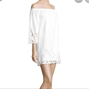 Polo white embroidered linen dress